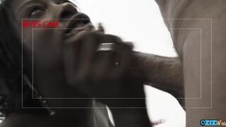 Μαύρη βόμβα μιλφ ομάδα σκατά με λευκές ουρές σε πρωκτικό και διπλή διείσδυση