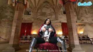 Η Άσλιν Πικς σε έναν ιππότη με ένα μαγικό ραβδί